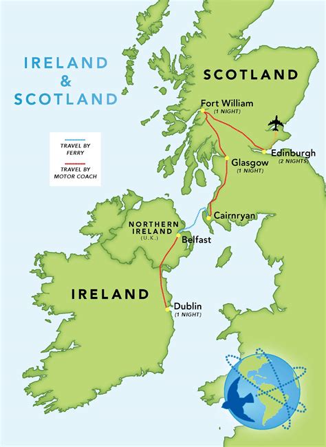 Map of Scotland and Ireland